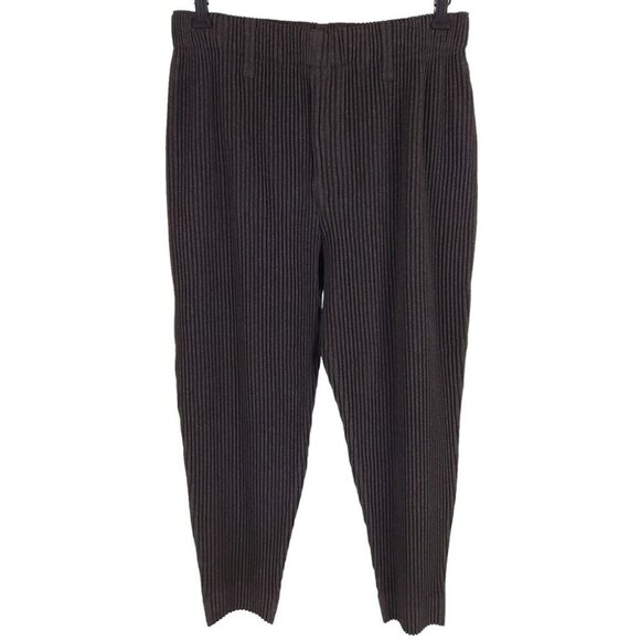 Homme Plisse Issey Miyake Pleated Slim Leg Pant Size 2 S Mens Dark Green $519 - Picture 2 of 14